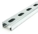 Silver Half-Slotted Electro-Galvanized Strut Channel - 10 ft. 14-Gauge